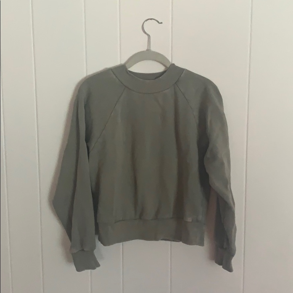 Distressed Crop Sweatshirt